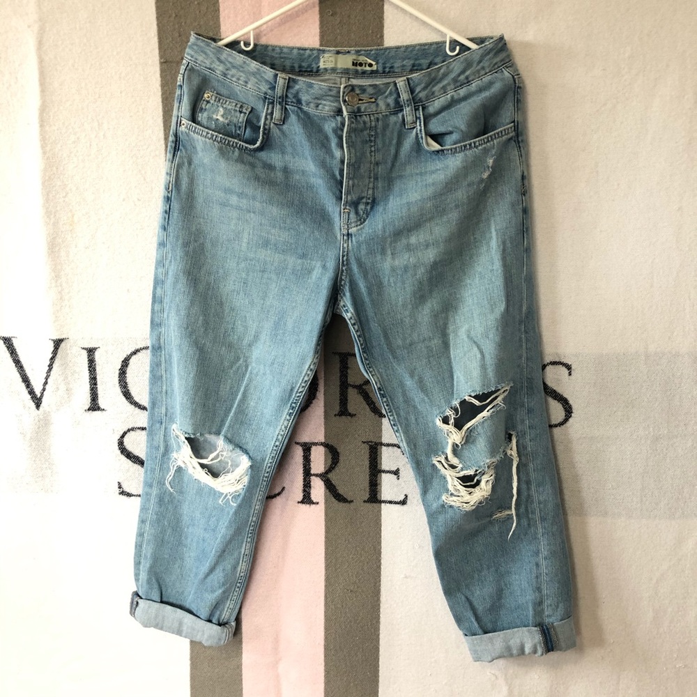 TOPSHOP PETITE MOTO OVERSIZED BOYFRIEND JEANS